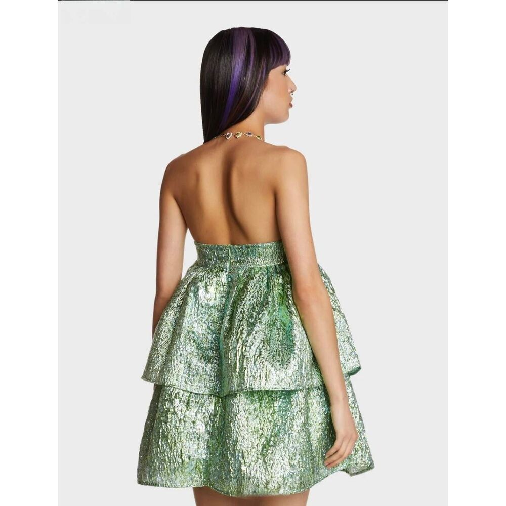 Green Strapless Mini Dress - Picture 2 of 16